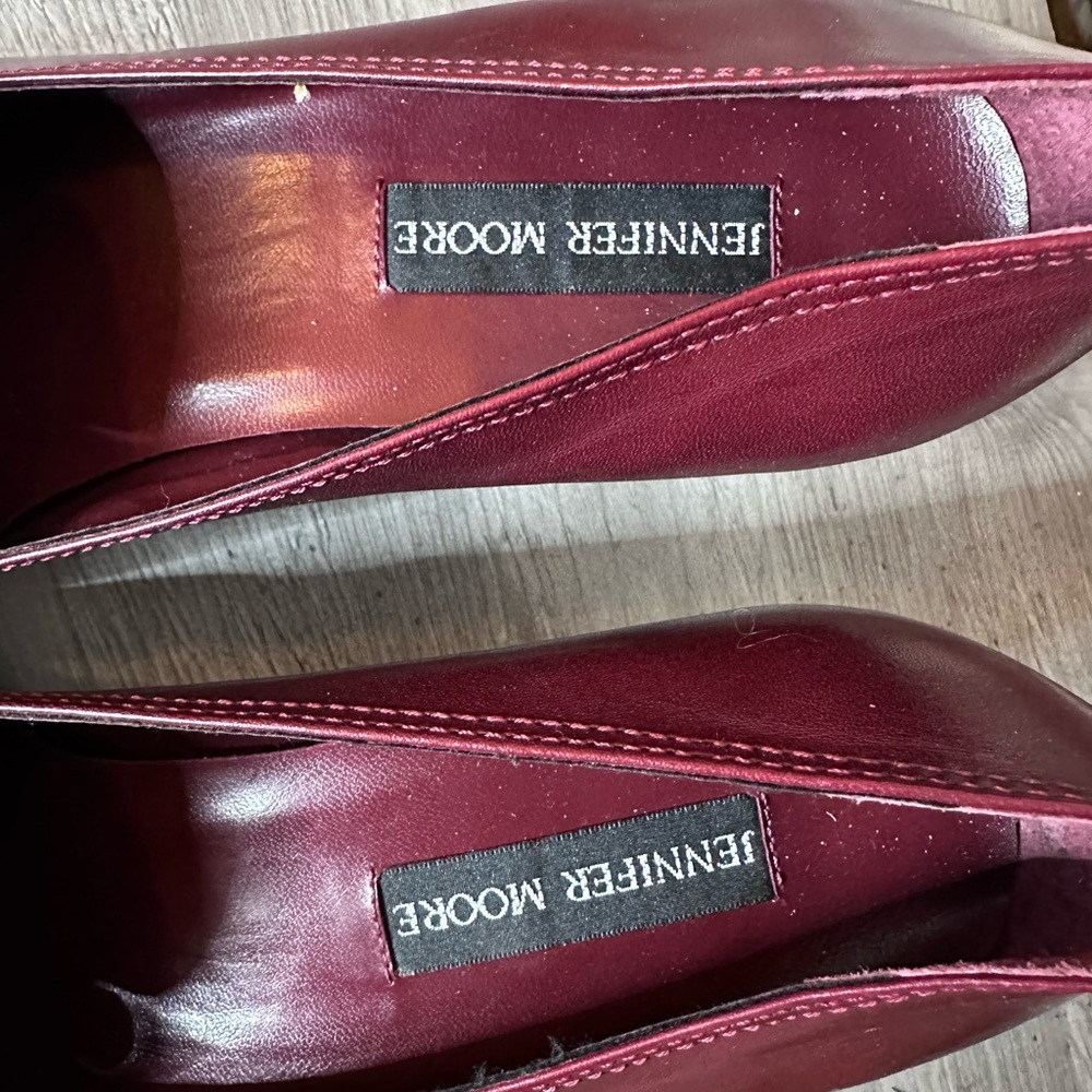 Y2K Jennifer Moore Women's Red Leather Loafers - Picture 6 of 7